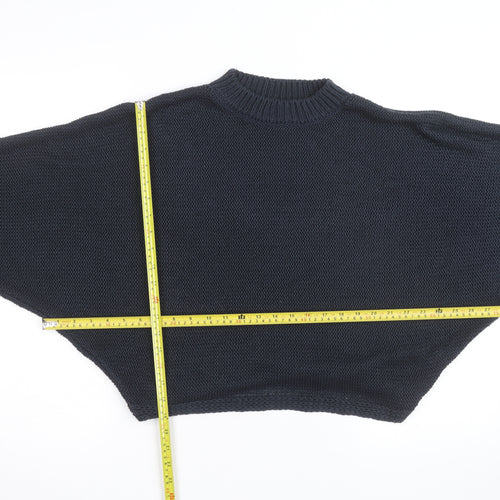 River Island Men’s Black Chunky Knit Pullover Jumper Size S