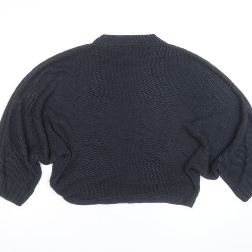 River Island Men’s Black Chunky Knit Pullover Jumper Size S