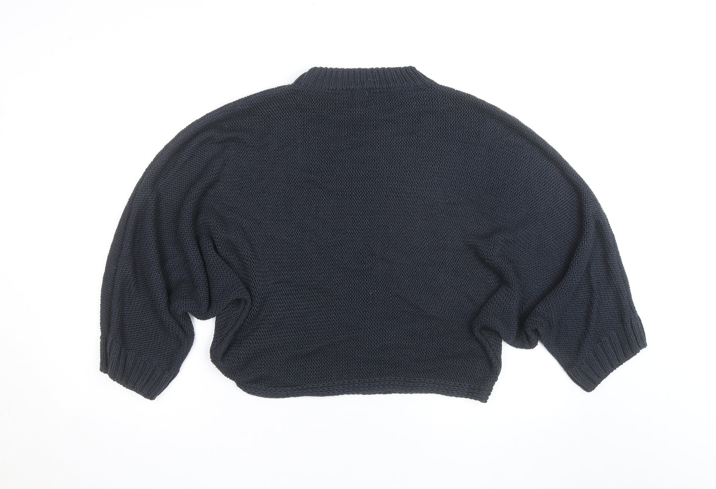 River Island Men’s Black Chunky Knit Pullover Jumper Size S