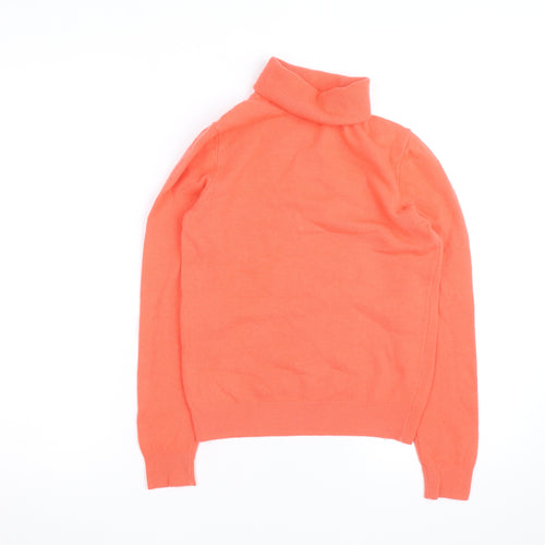 United Colors of Benetton Womens Orange Wool Roll Neck Jumper S