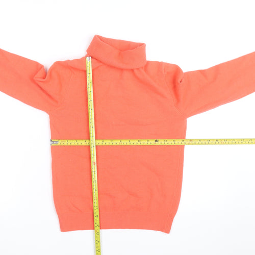 United Colors of Benetton Womens Orange Wool Roll Neck Jumper S