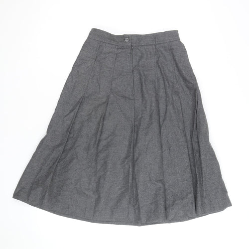 Wallis Women’s Grey Wool A-Line Midi Skirt Size 12 Vintage