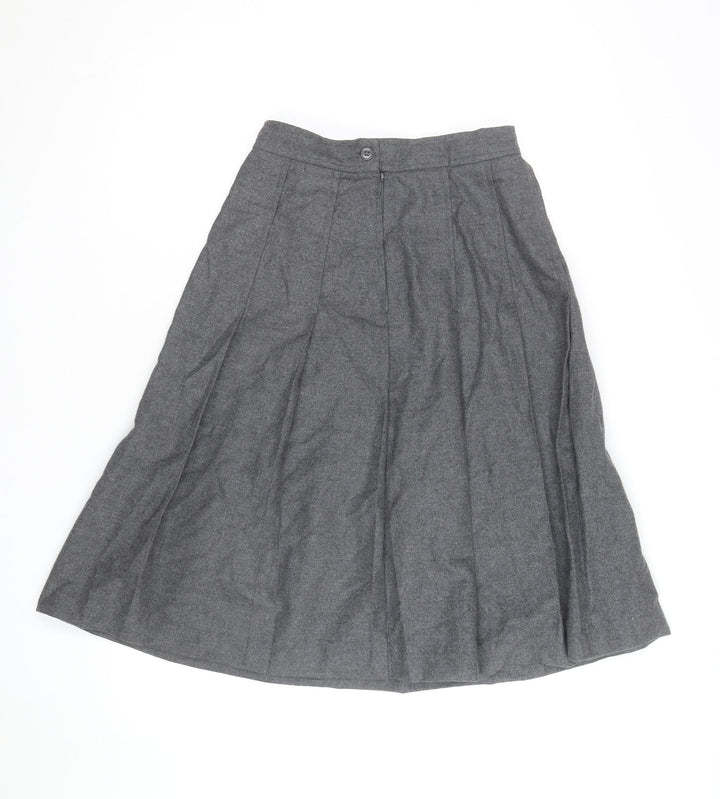 Wallis Women’s Grey Wool A-Line Midi Skirt Size 12 Vintage