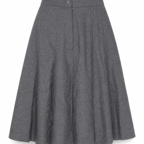 Wallis Women’s Grey Wool A-Line Midi Skirt Size 12 Vintage