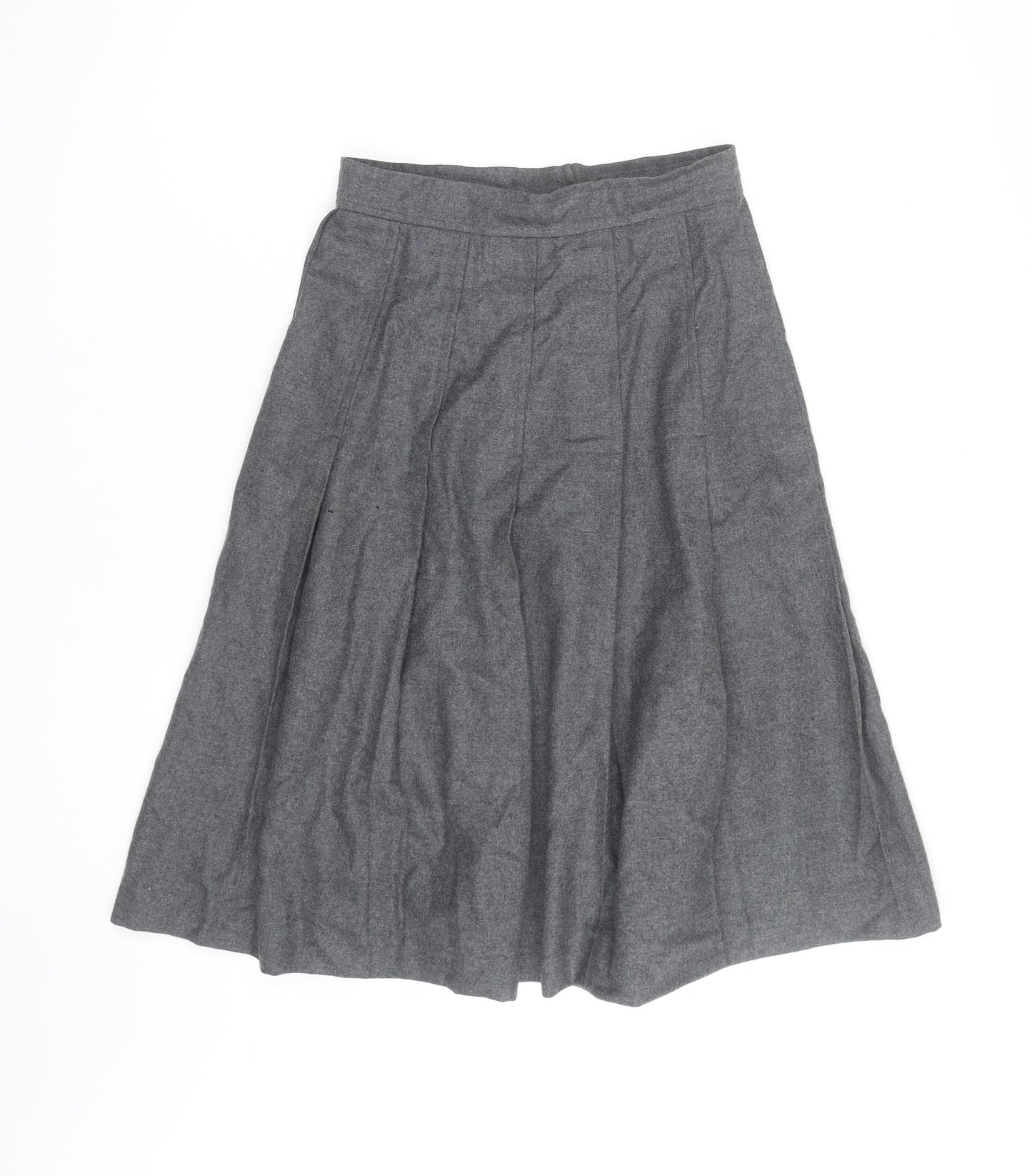 Wallis Women’s Grey Wool A-Line Midi Skirt Size 12 Vintage