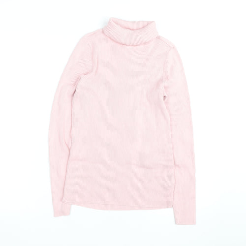 Lauren Ralph Lauren Womens Pink Roll Neck Cotton Jumper Size S