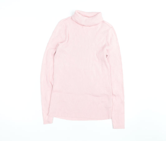 Lauren Ralph Lauren Womens Pink Roll Neck Cotton Jumper Size S