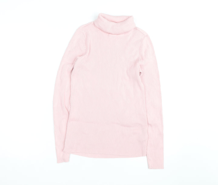 Lauren Ralph Lauren Womens Pink Roll Neck Cotton Jumper Size S