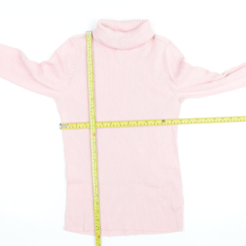 Lauren Ralph Lauren Womens Pink Roll Neck Cotton Jumper Size S