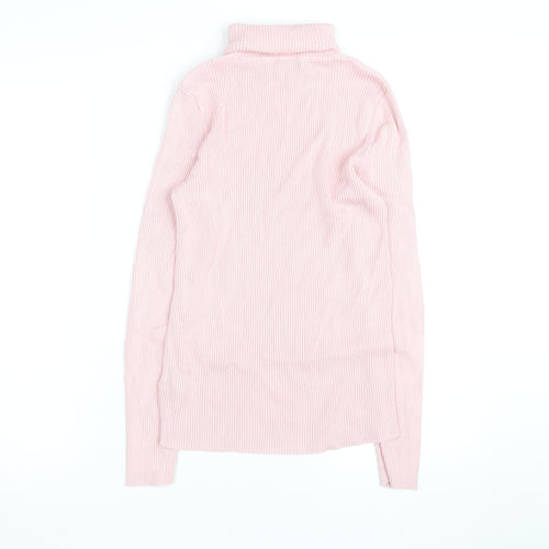Lauren Ralph Lauren Womens Pink Roll Neck Cotton Jumper Size S