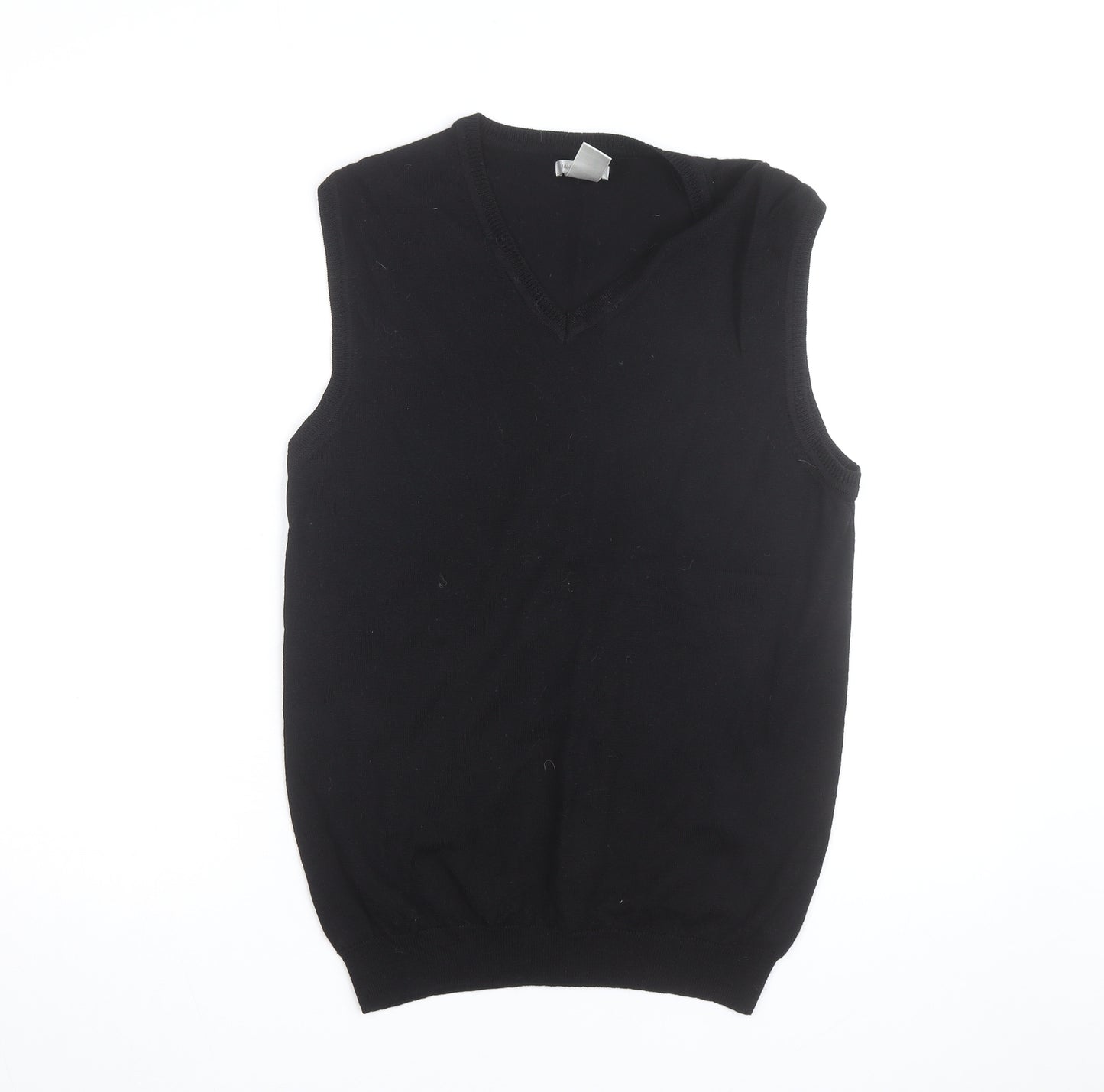 GAP Men’s Black Merino Wool V-Neck Sleeveless Jumper Vest L