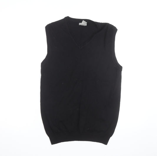 GAP Men’s Black Merino Wool V-Neck Sleeveless Jumper Vest L