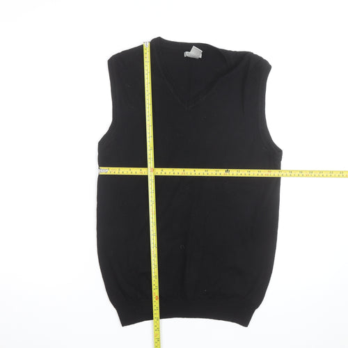 GAP Men’s Black Merino Wool V-Neck Sleeveless Jumper Vest L