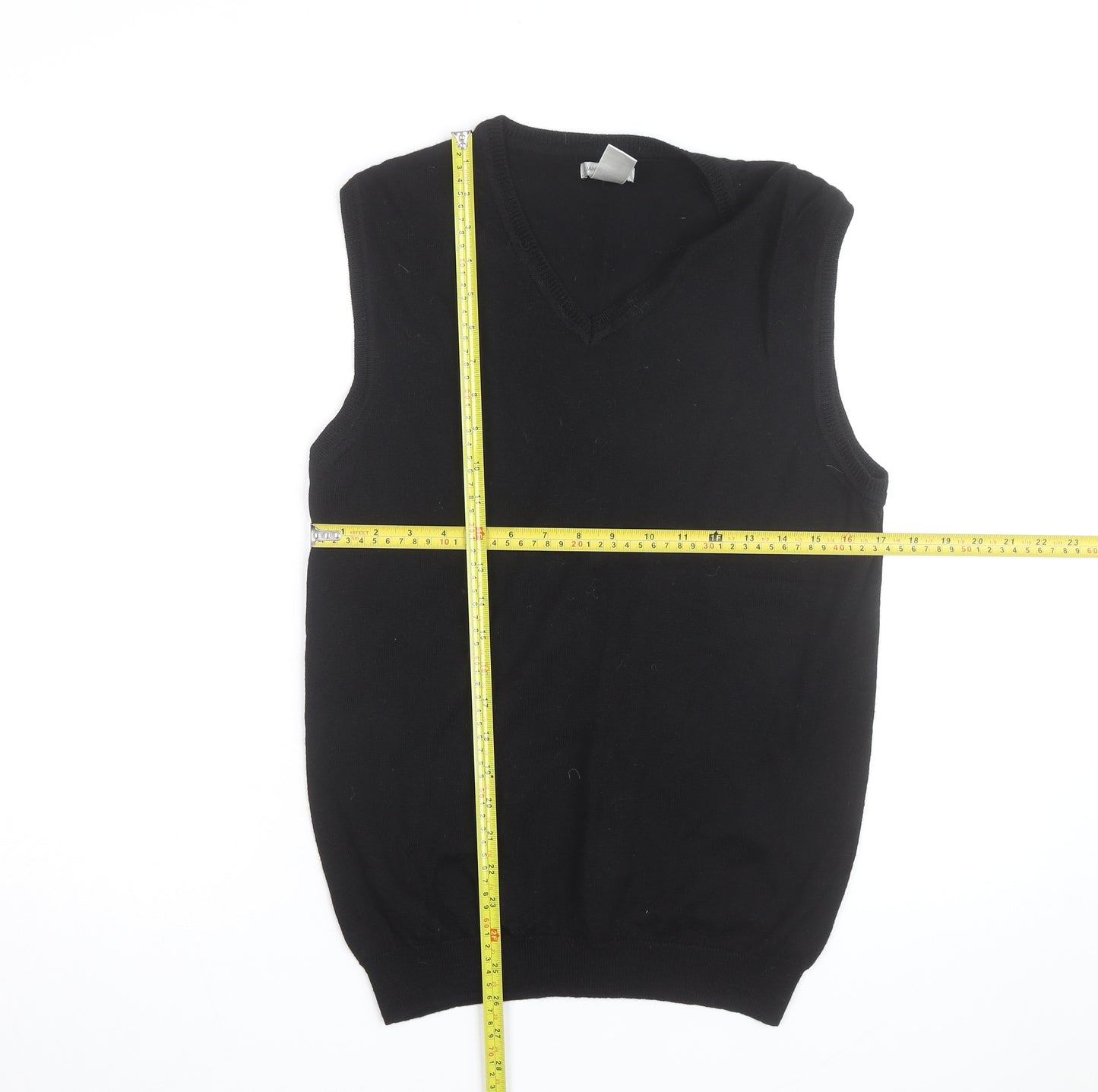 GAP Men’s Black Merino Wool V-Neck Sleeveless Jumper Vest L