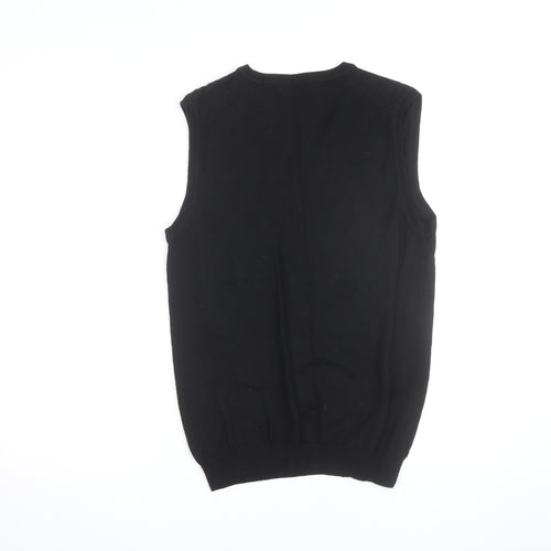 GAP Men’s Black Merino Wool V-Neck Sleeveless Jumper Vest L