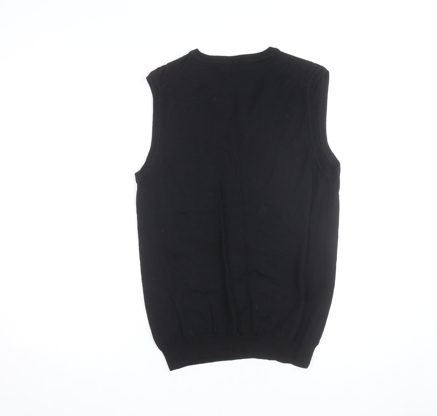 GAP Men’s Black Merino Wool V-Neck Sleeveless Jumper Vest L