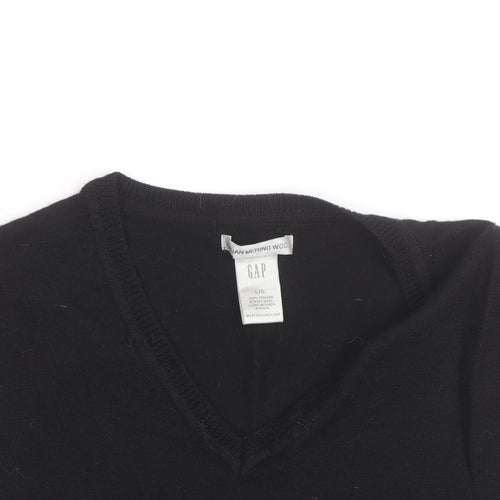 GAP Men’s Black Merino Wool V-Neck Sleeveless Jumper Vest L