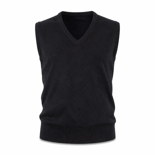 Austin Reed Men's Black Cotton Argyle Sleeveless V-Neck Vest S