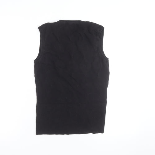 Austin Reed Men's Black Cotton Argyle Sleeveless V-Neck Vest S