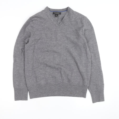 Banana Republic Mens Grey Wool V-Neck Jumper Size M