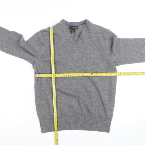 Banana Republic Mens Grey Wool V-Neck Jumper Size M