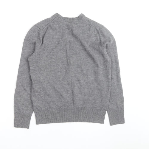 Banana Republic Mens Grey Wool V-Neck Jumper Size M