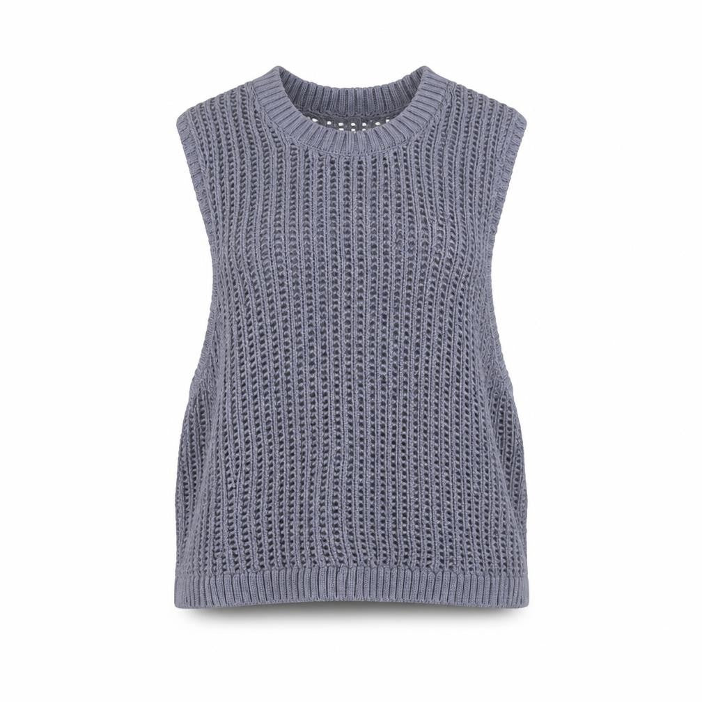 Hollister Womens Grey Sleeveless Open Knit Cotton Vest M