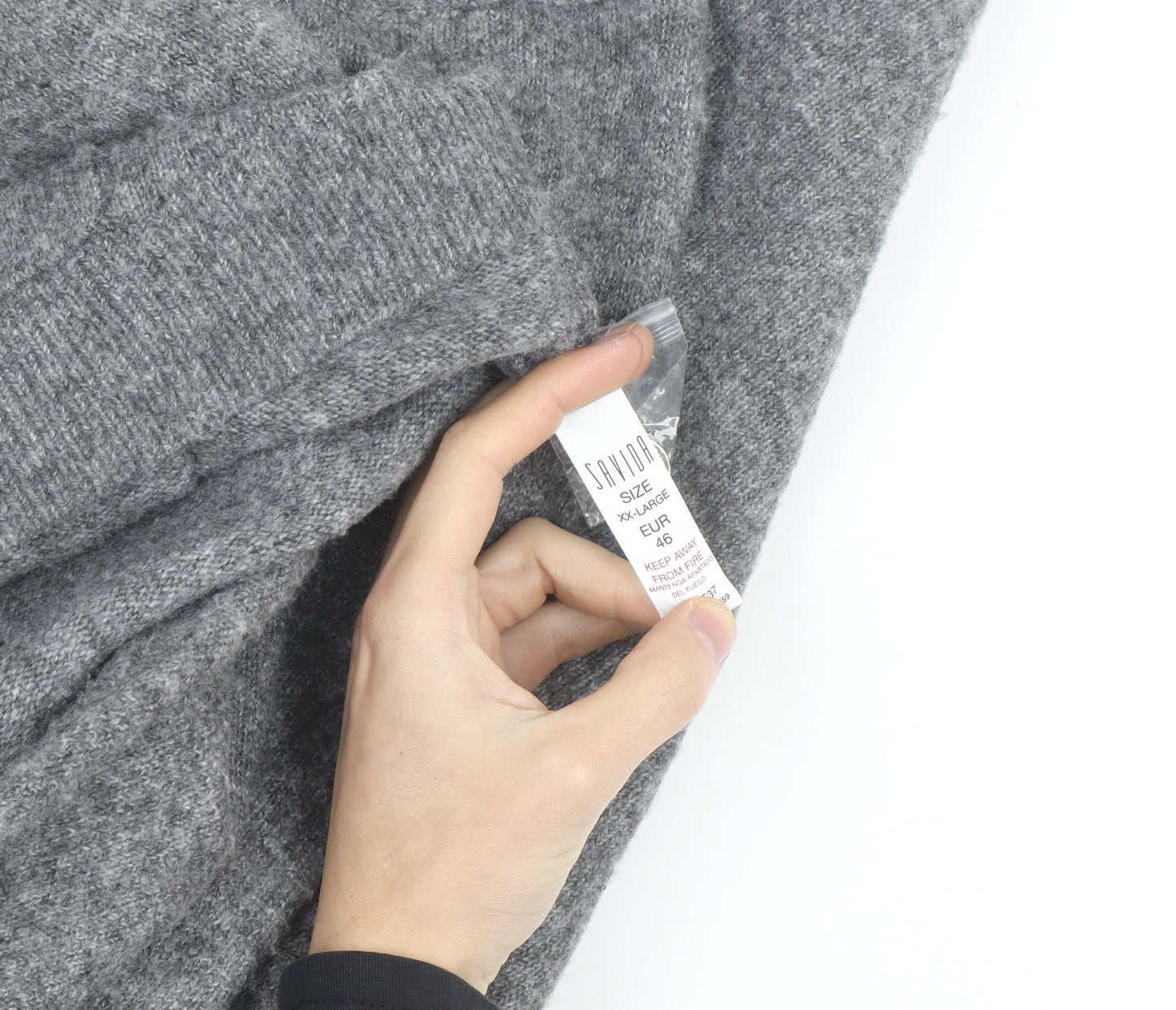 Savior Women's Grey Wool Blend V-Neck Button Cardigan XL