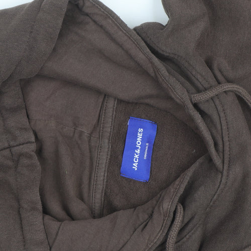 Jack & Jones Men's Brown Pullover Hoodie Size L Regular Fit