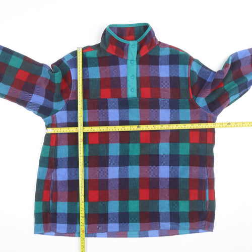 Lands' End Men's Multicoloured Fleece Henley Sweatshirt Size L
