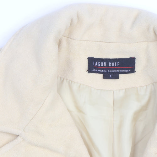 Jason Kole Women's Beige Wool Blend Pea Coat L 12/14 Classic Mid-Length