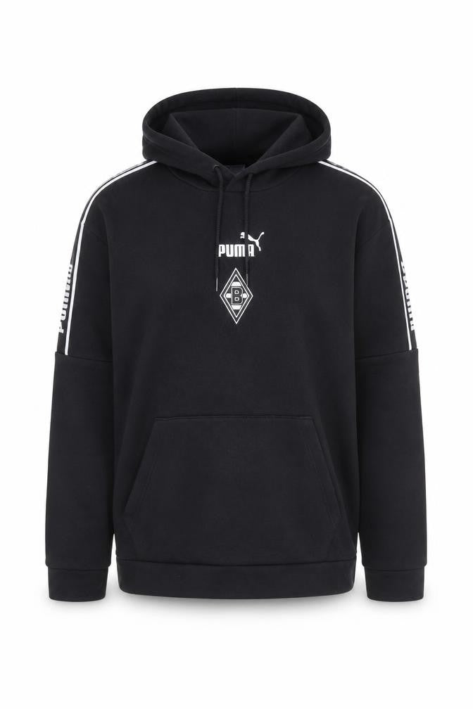 Puma Men's Black Medium Pullover Hoodie with Logo Sports Style