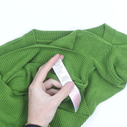 Marks and Spencer Women Green 100% Cashmere Crew Neck Jumper M