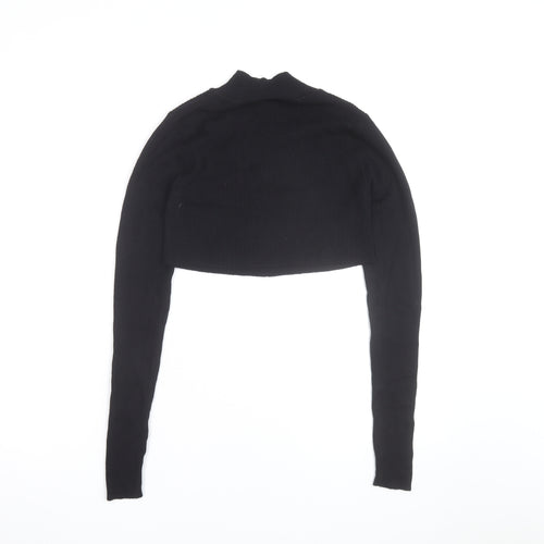 PrettyLittleThing Women's Black XS Mock Neck Cropped Jumper