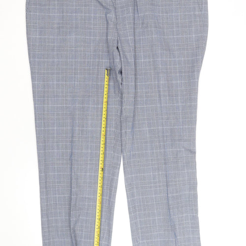 Marks and Spencer Men's Grey Check Regular Fit Dress Trousers 42W 33L