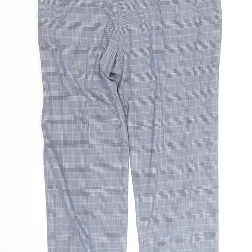 Marks and Spencer Men's Grey Check Regular Fit Dress Trousers 42W 33L