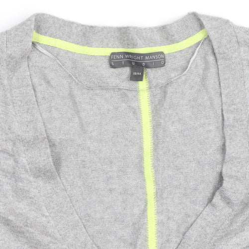 Fenn Wright Manson Grey V-Neck Button Cardigan Women’s Size 18