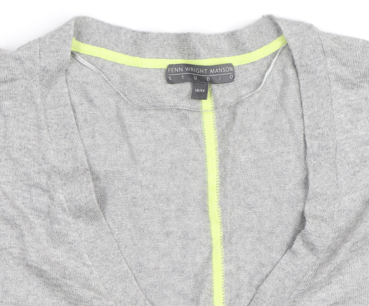Fenn Wright Manson Grey V-Neck Button Cardigan Women’s Size 18