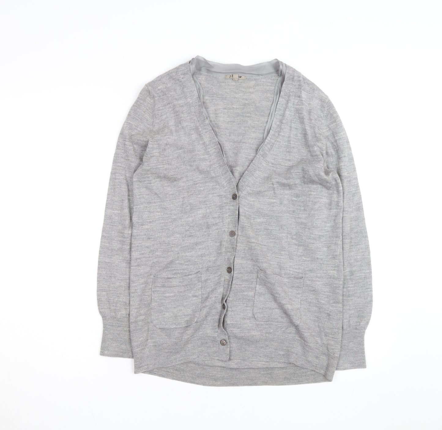 Jigsaw Men Grey Wool V-Neck Button Cardigan M
