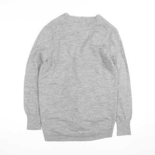 Jigsaw Men Grey Wool V-Neck Button Cardigan M