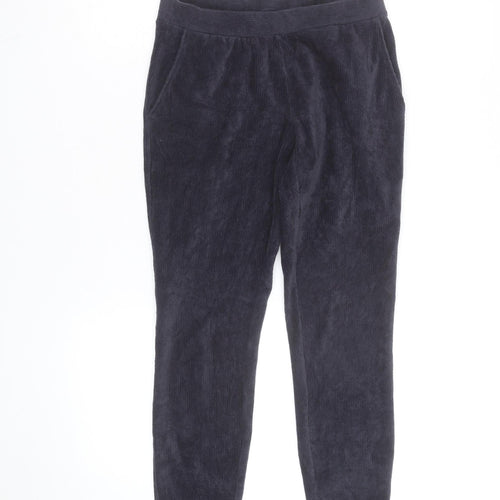 Lands’ End Women Black Jogger Corduroy Trousers Size S Elastic Waist