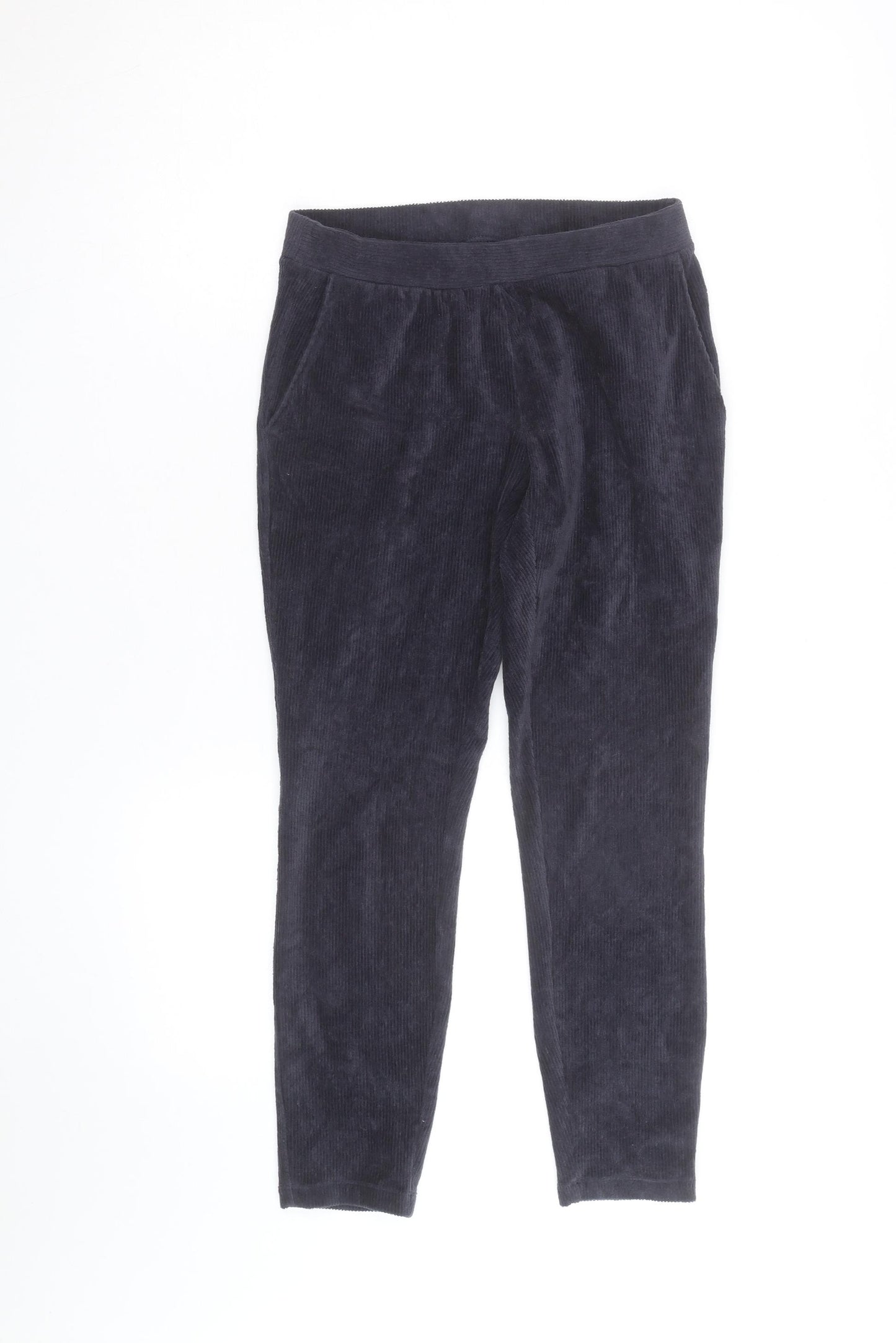 Lands’ End Women Black Jogger Corduroy Trousers Size S Elastic Waist