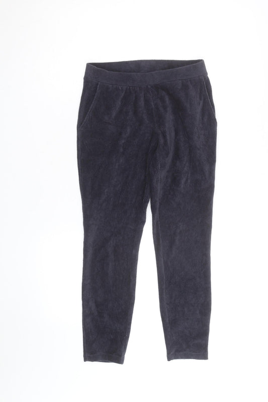 Lands’ End Women Black Jogger Corduroy Trousers Size S Elastic Waist