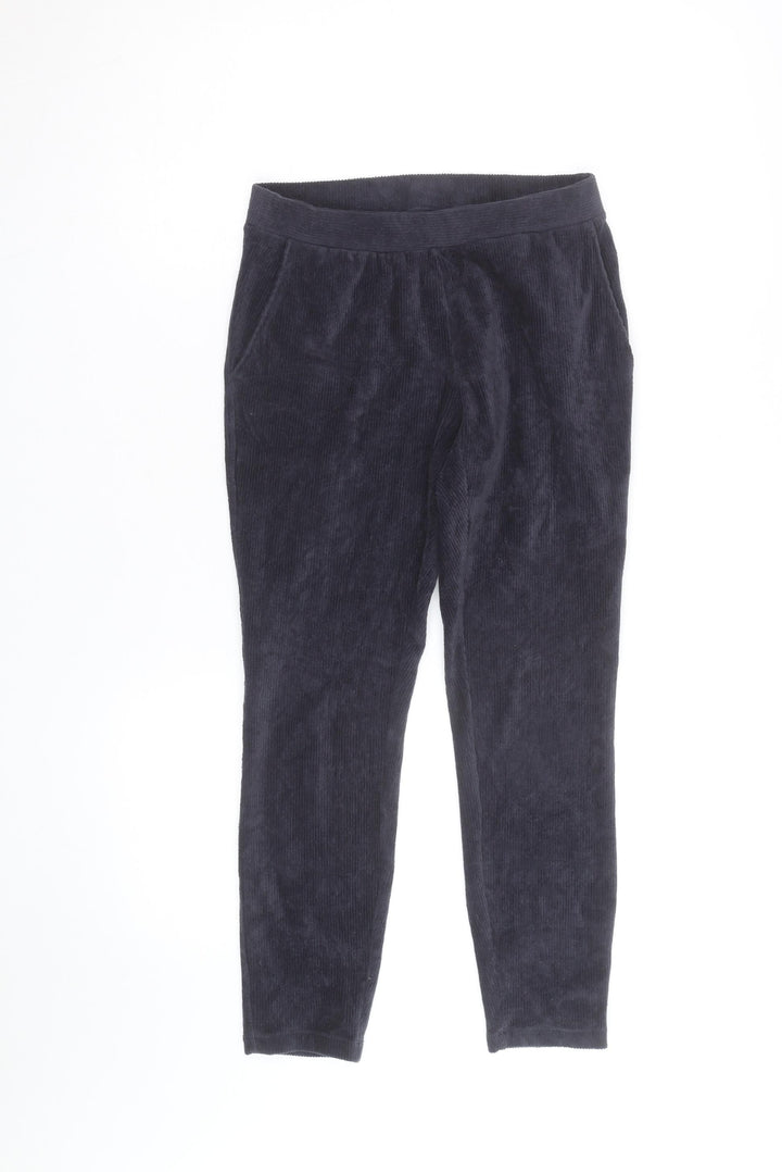Lands’ End Women Black Jogger Corduroy Trousers Size S Elastic Waist