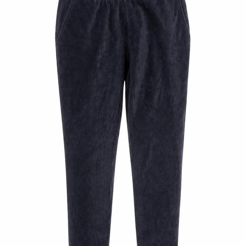 Lands’ End Women Black Jogger Corduroy Trousers Size S Elastic Waist