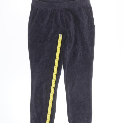 Lands’ End Women Black Jogger Corduroy Trousers Size S Elastic Waist