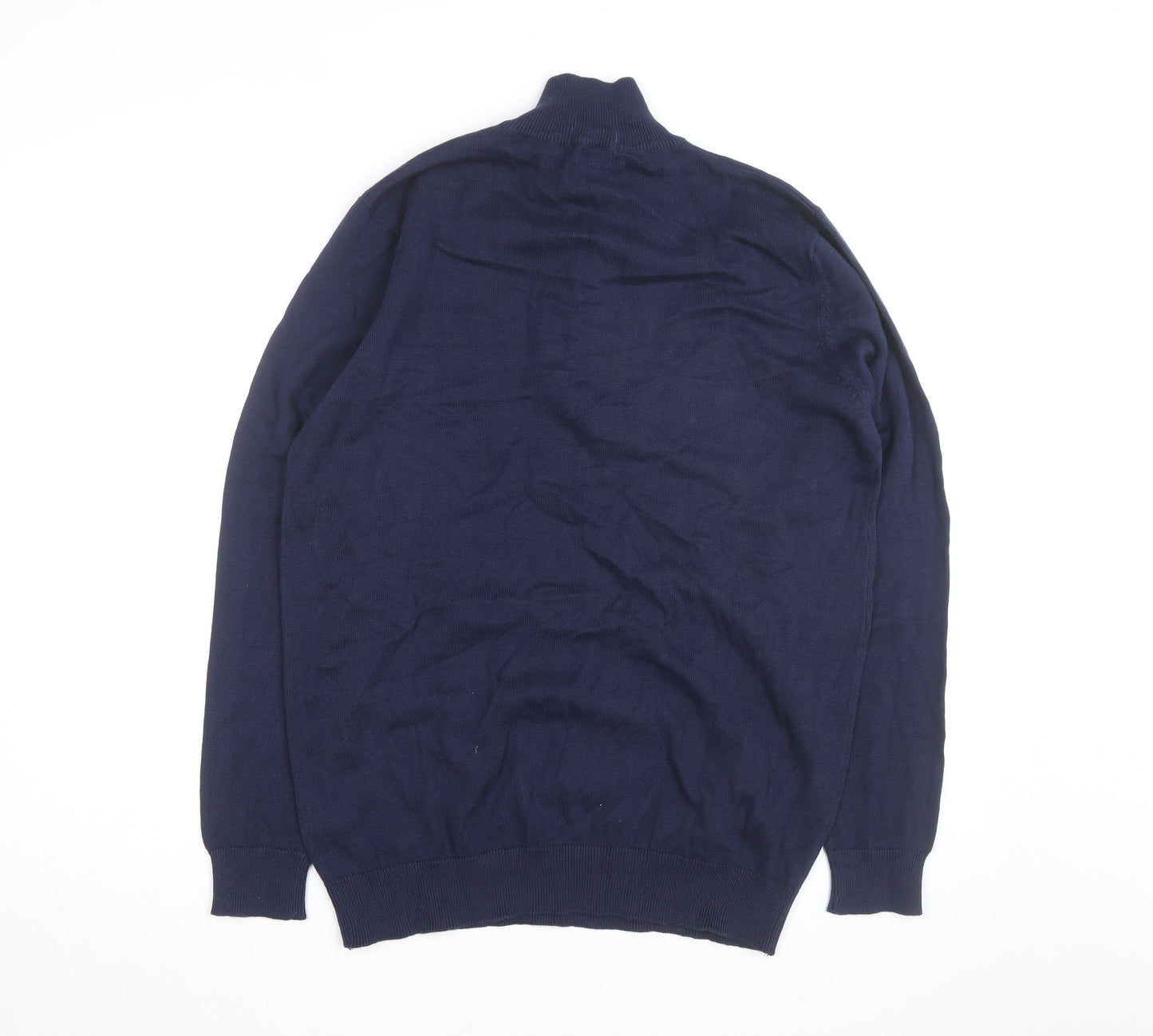 Ralph Lauren Men's Blue XL 1/4 Zip Cotton Jumper Custom Fit
