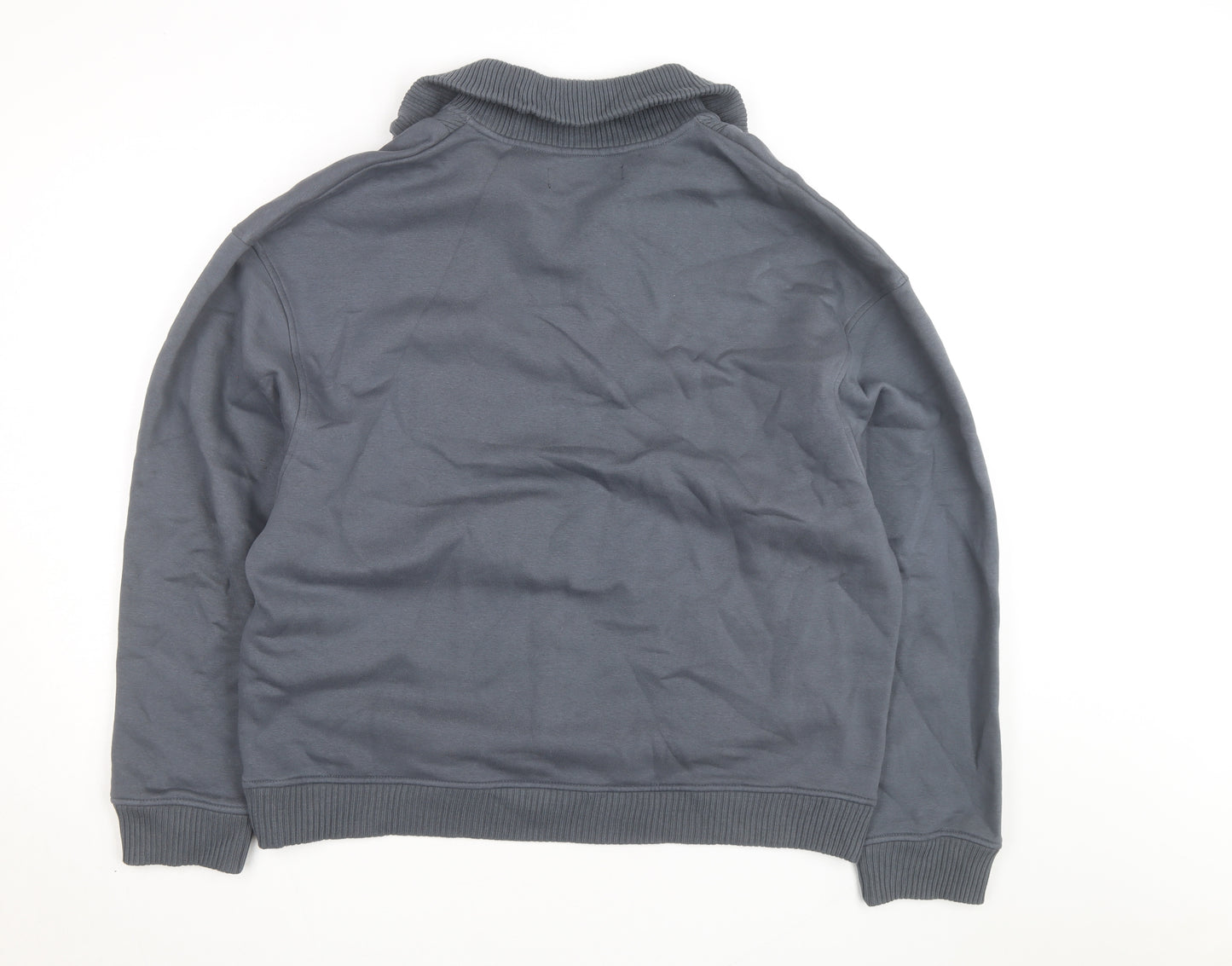 River Island Men's Grey L 1/2 Zip High Neck Sweatshirt