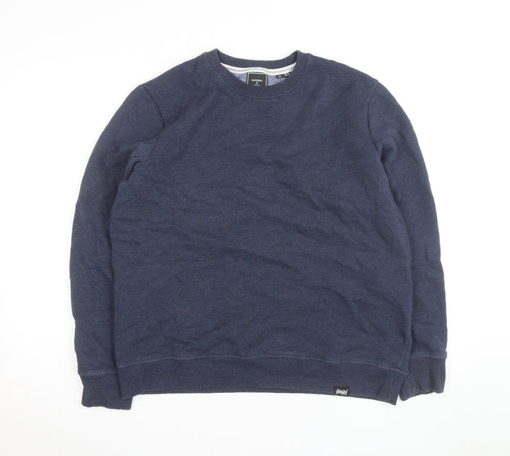 Superdry Women Navy Blue Crew Neck Pullover Sweatshirt Size 10