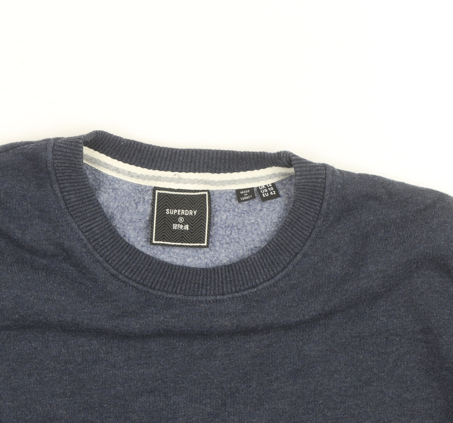 Superdry Women Navy Blue Crew Neck Pullover Sweatshirt Size 10